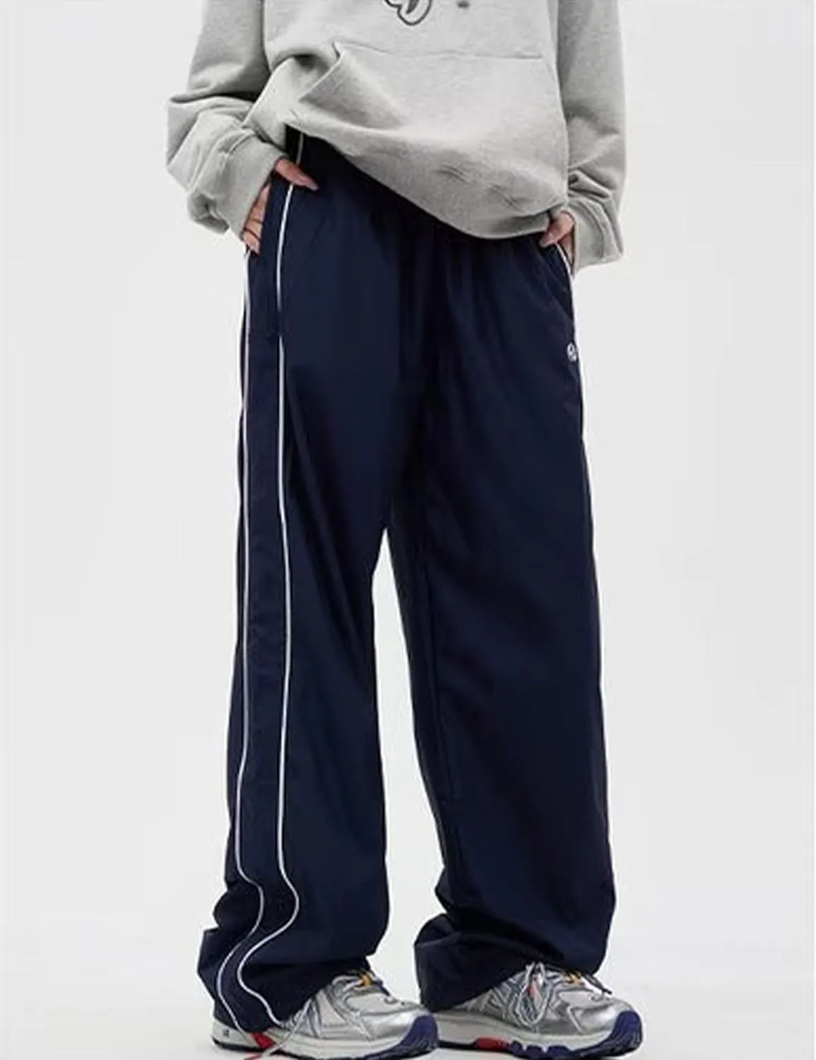 Mens Drawstring Sweatpants Y2k Baggy Track Pants Harajuku Parachute Pants Lightweight Sweatpants
