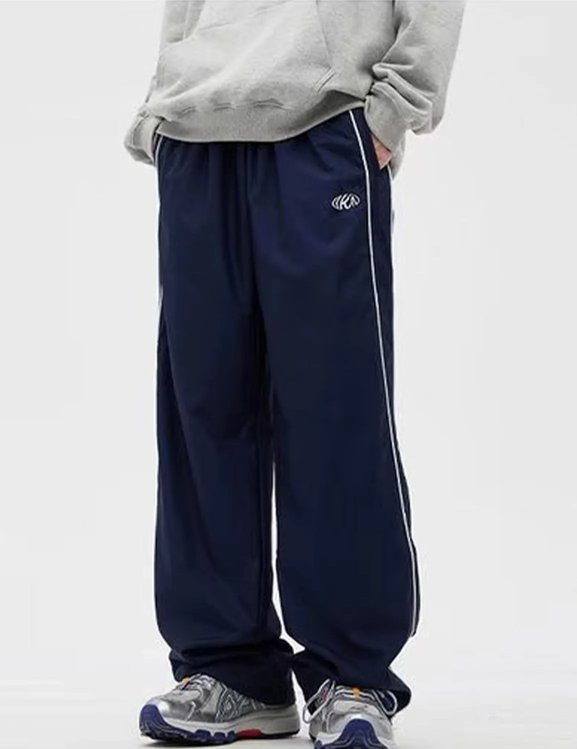 Mens Drawstring Sweatpants Y2k Baggy Track Pants Harajuku Parachute Pants Lightweight Sweatpants
