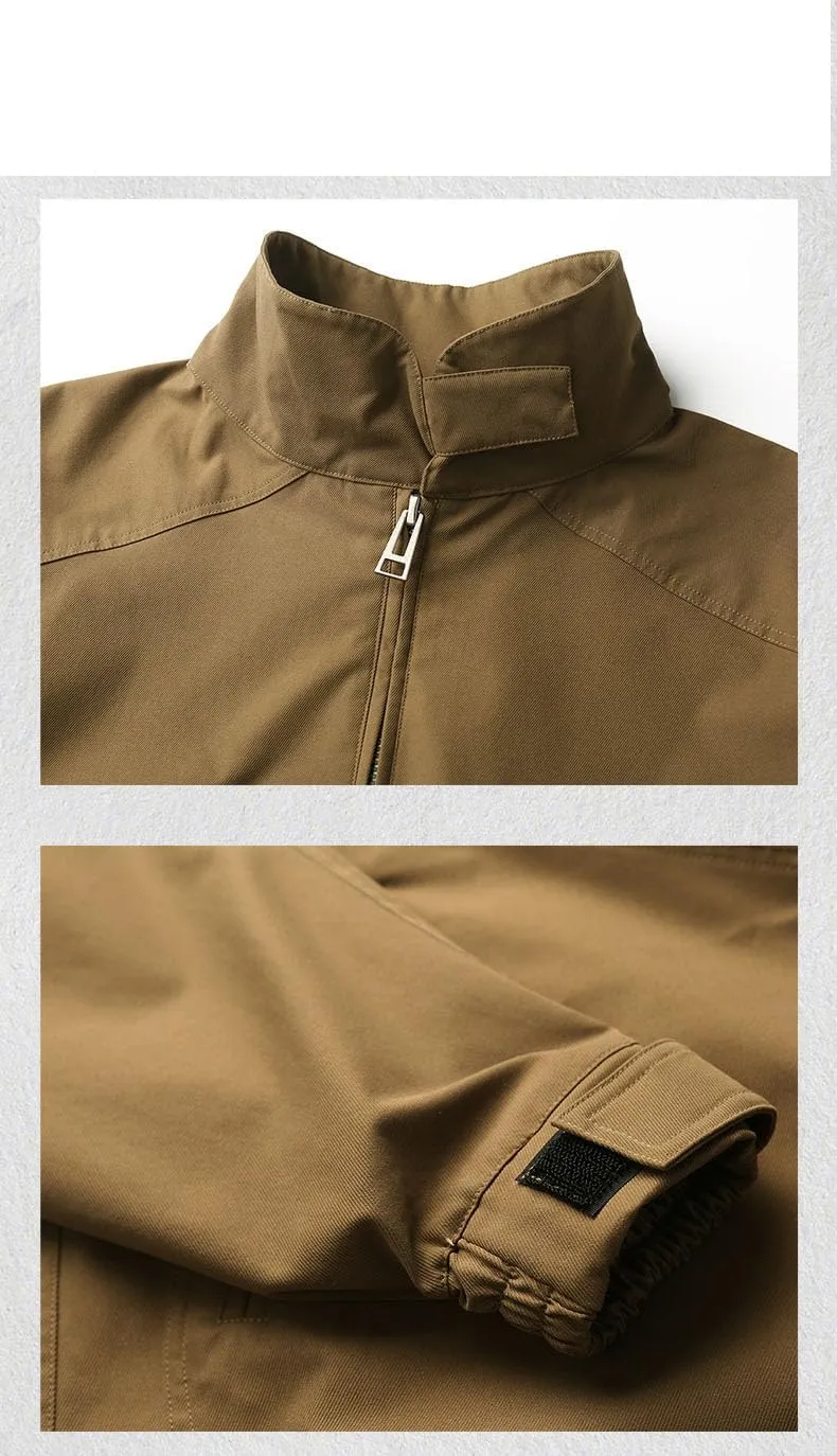 Men's Jacket for Spring and Autumn,American Retro Aviator Workwear Coat