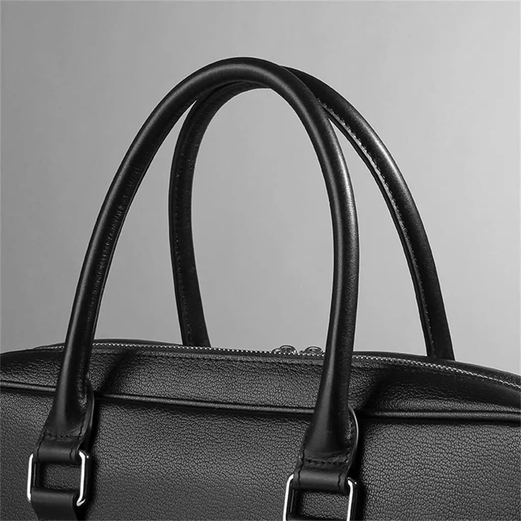 Men's Leather Handbag Zipper Cowhide Fashion Bag Business Briefcase Bag Single Shoulder Crossbody