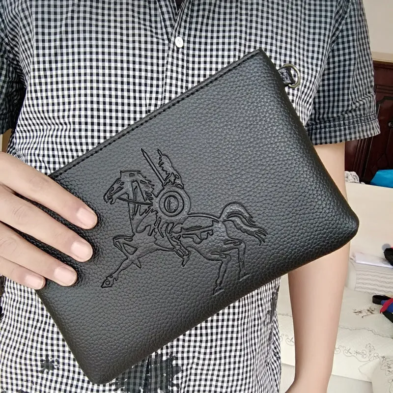 Men's leisure handbag bulk bag lined leather embossed WALLET business spirit guy social package