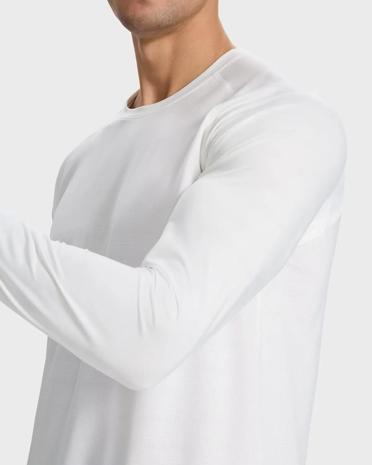 Men's Long Sleeve Shirts Lightweight UPF50 Quick Dry Rash Guard Cooling Tee with Silver Ion Tech