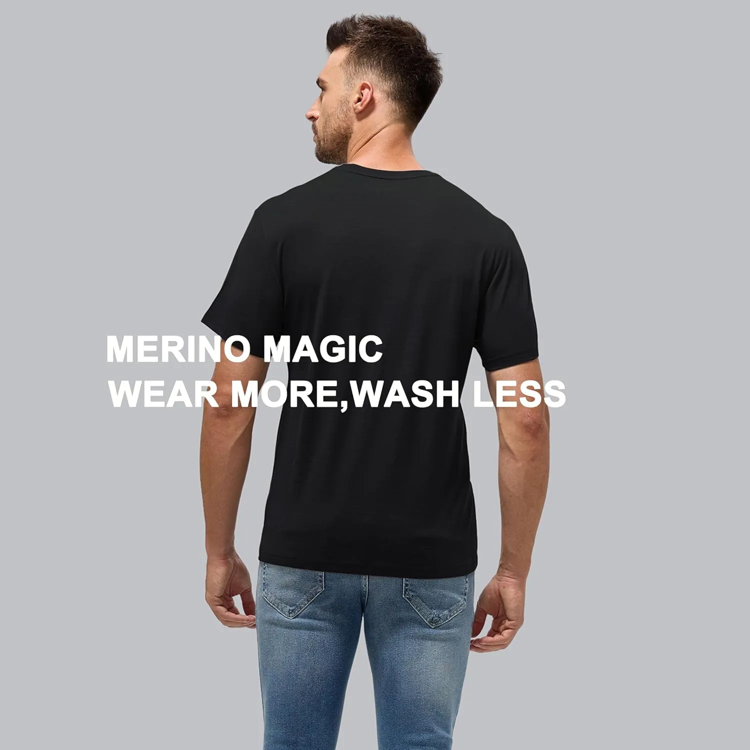 Men's Merino Wool T-Shirt for Summer | Thermoregulating & Odor-Free | Beach, Hiking, Travel Essentials