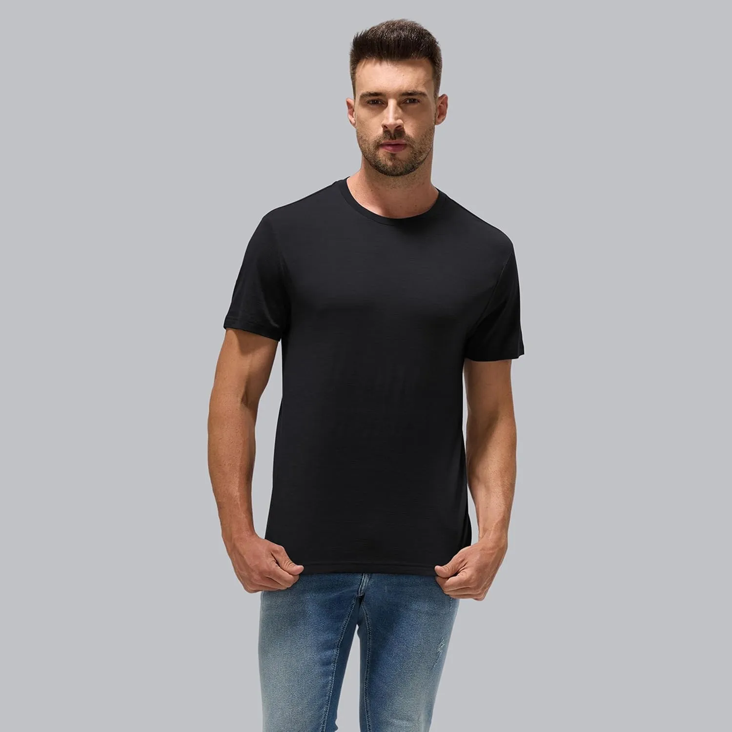 Men's Merino Wool T-Shirt for Summer | Thermoregulating & Odor-Free | Beach, Hiking, Travel Essentials
