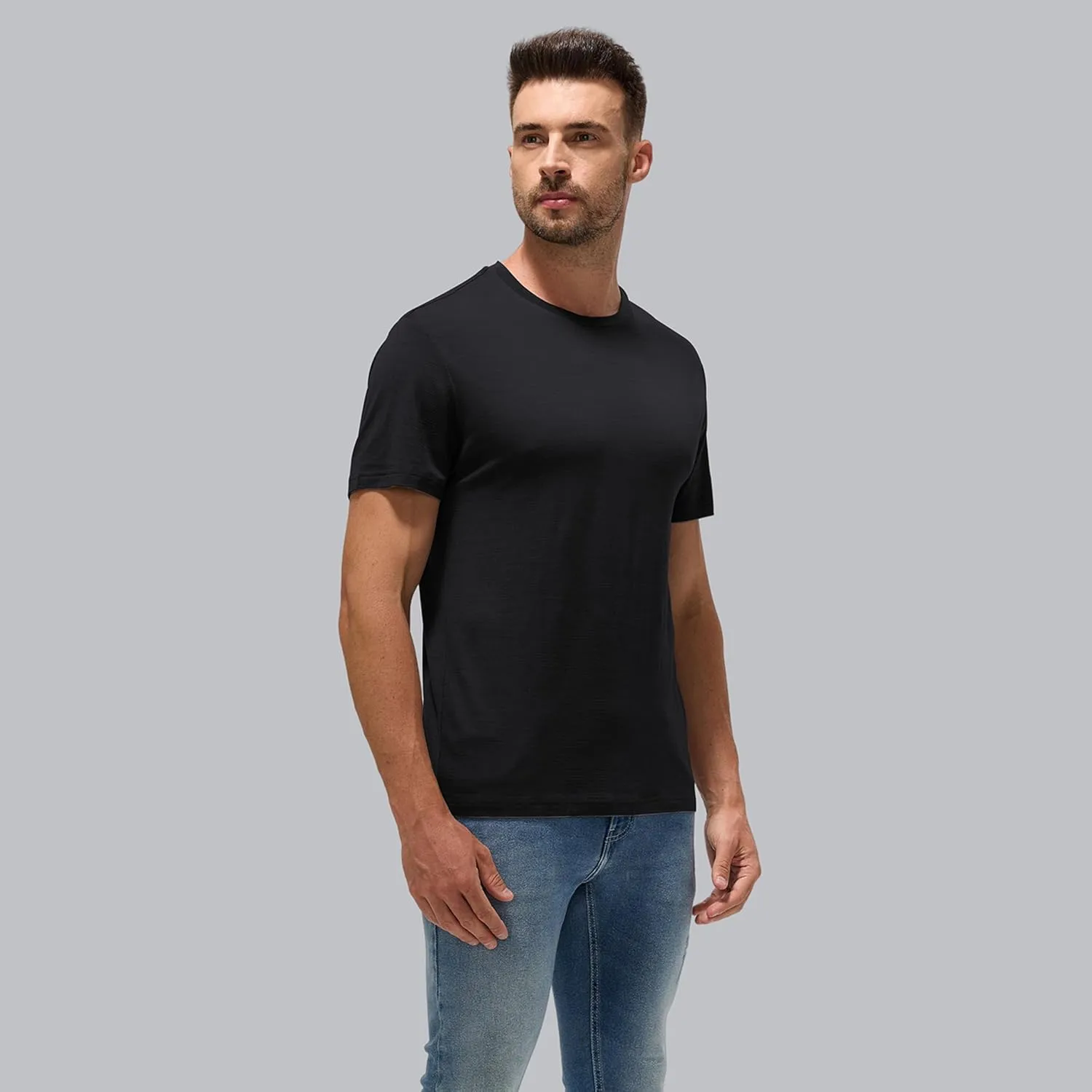 Men's Merino Wool T-Shirt for Summer | Thermoregulating & Odor-Free | Beach, Hiking, Travel Essentials
