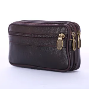 Men's Mobile Double Pull Fashion Cowhide Hanging Men's Waist Packs