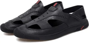 Men's New Mesh Breathable Outdoor Quick Drying Leather Shoes, Business Casual Sports Outdoor Shoes,Lightweight Wide Edition Walking Shoes Wading Shoes，Fashionable Sports Shoes