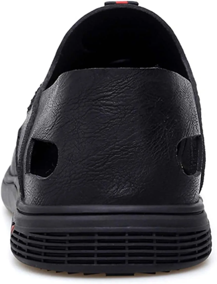 Men's New Mesh Breathable Outdoor Quick Drying Leather Shoes, Business Casual Sports Outdoor Shoes,Lightweight Wide Edition Walking Shoes Wading Shoes，Fashionable Sports Shoes