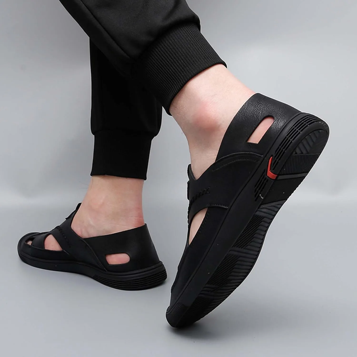 Men's New Mesh Breathable Outdoor Quick Drying Leather Shoes, Business Casual Sports Outdoor Shoes,Lightweight Wide Edition Walking Shoes Wading Shoes，Fashionable Sports Shoes