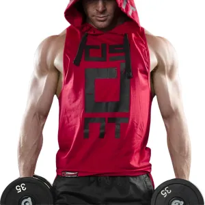 Men's Sports Fitness Vest for Outdoor Running and Training, Sleeveless Hooded Loose Fit Tank Top