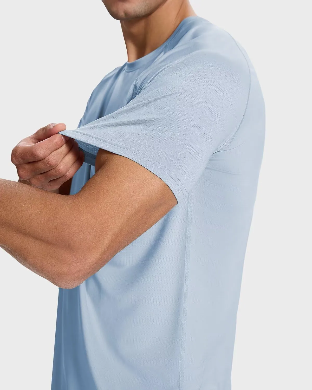 Men's Sun Protection Shirts Lightweight Athletic Quick Dry Rash Guard Cooling Tee with Silver Ion Tech
