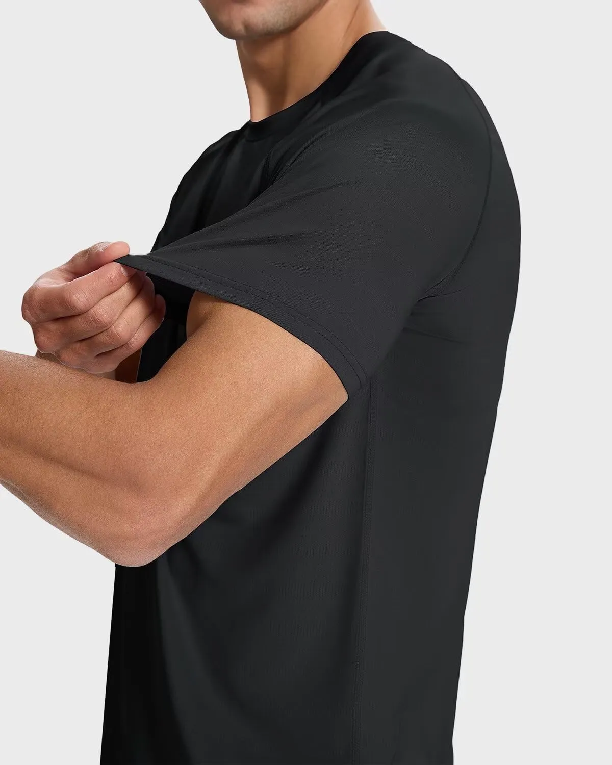 Men's Sun Protection Shirts Lightweight Athletic Quick Dry Rash Guard Cooling Tee with Silver Ion Tech