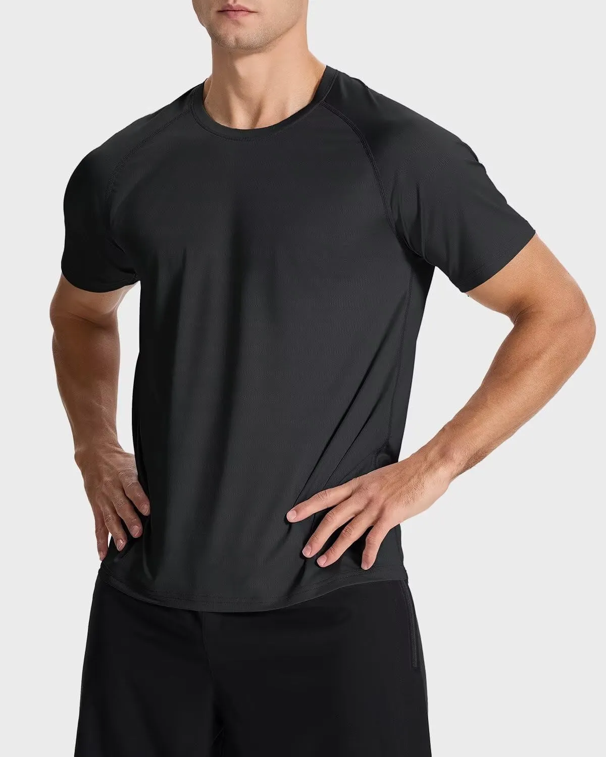 Men's Sun Protection Shirts Lightweight Athletic Quick Dry Rash Guard Cooling Tee with Silver Ion Tech