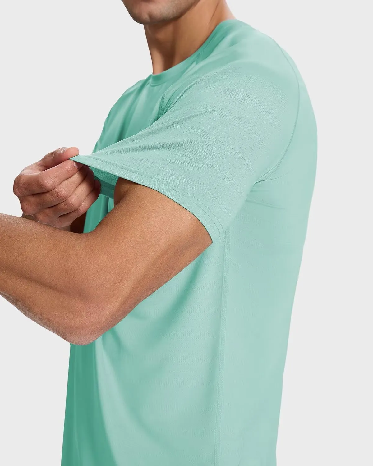 Men's Sun Protection Shirts Lightweight Athletic Quick Dry Rash Guard Cooling Tee with Silver Ion Tech