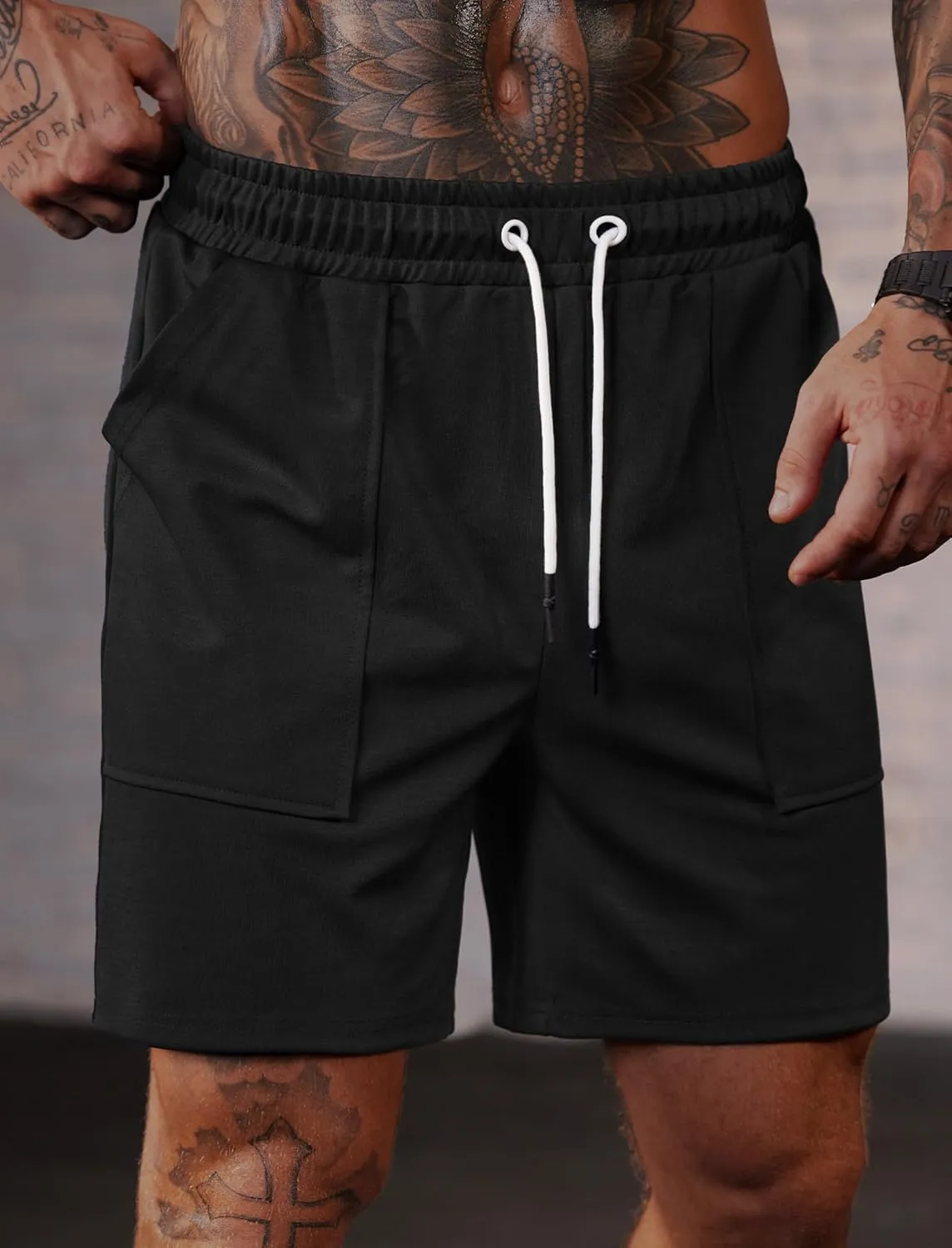 Men's Sweat Shorts Elastic Waist Drawstring 6'' Inseam Casual Gym Athletic Shorts with Pockets (S-3XL)