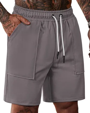 Men's Sweat Shorts Gym Casual Stretch Waist 6'' Inseam Athletic Running Shorts with Pockets (S-3XL)