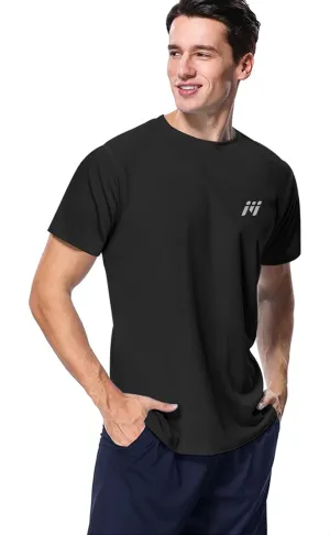 Men's Swim Shirt Rash Guard, UPF50  UV Sun Protection Quick Dry SPF Short Sleeve Fishing Beach T-Shirts