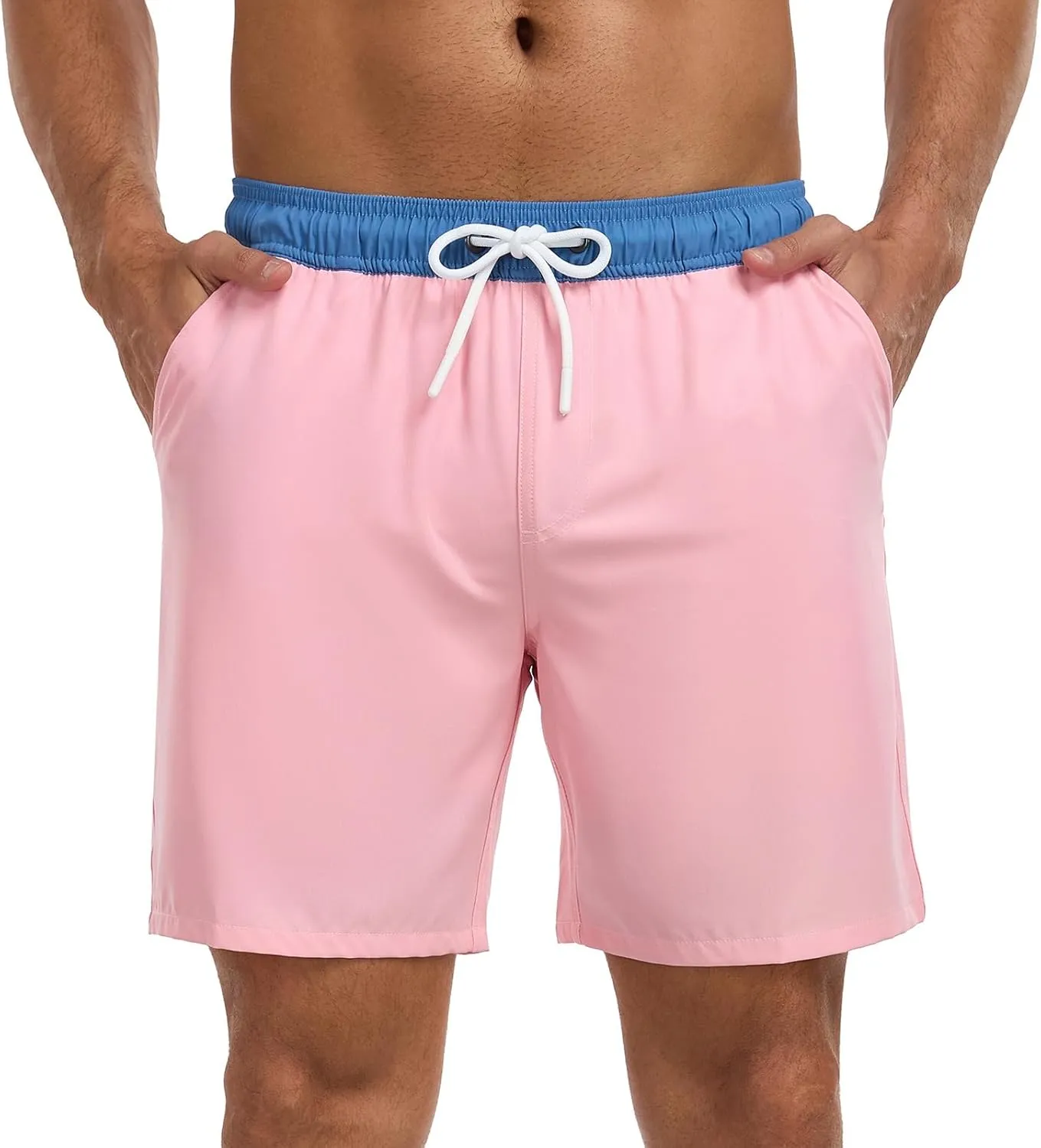 Mens Swim Trunks with Compression Liner 7 Inch Swim Shorts 2 in 1 Quick Dry Board Shorts Beach Wear