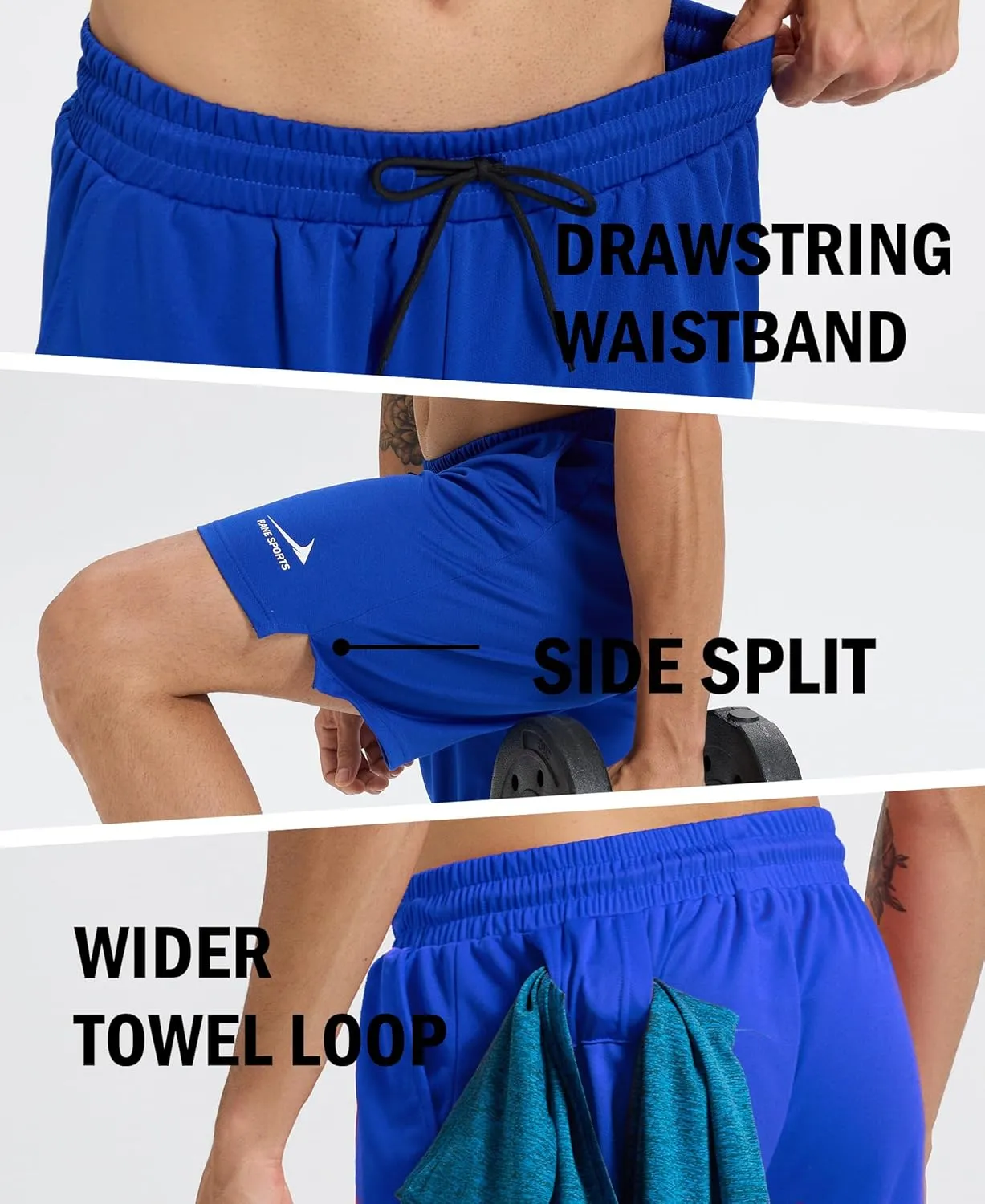 Men's Workout Shorts Gym Running Training Athletic Short Quick Dry Outdoor Shorts