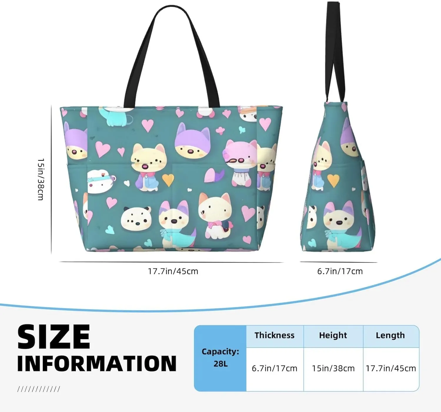 Mermaid Tattoo Spacious Large Capacity Beach Travel Bag - Foldable Beach Bag Tote Bag With Zipper