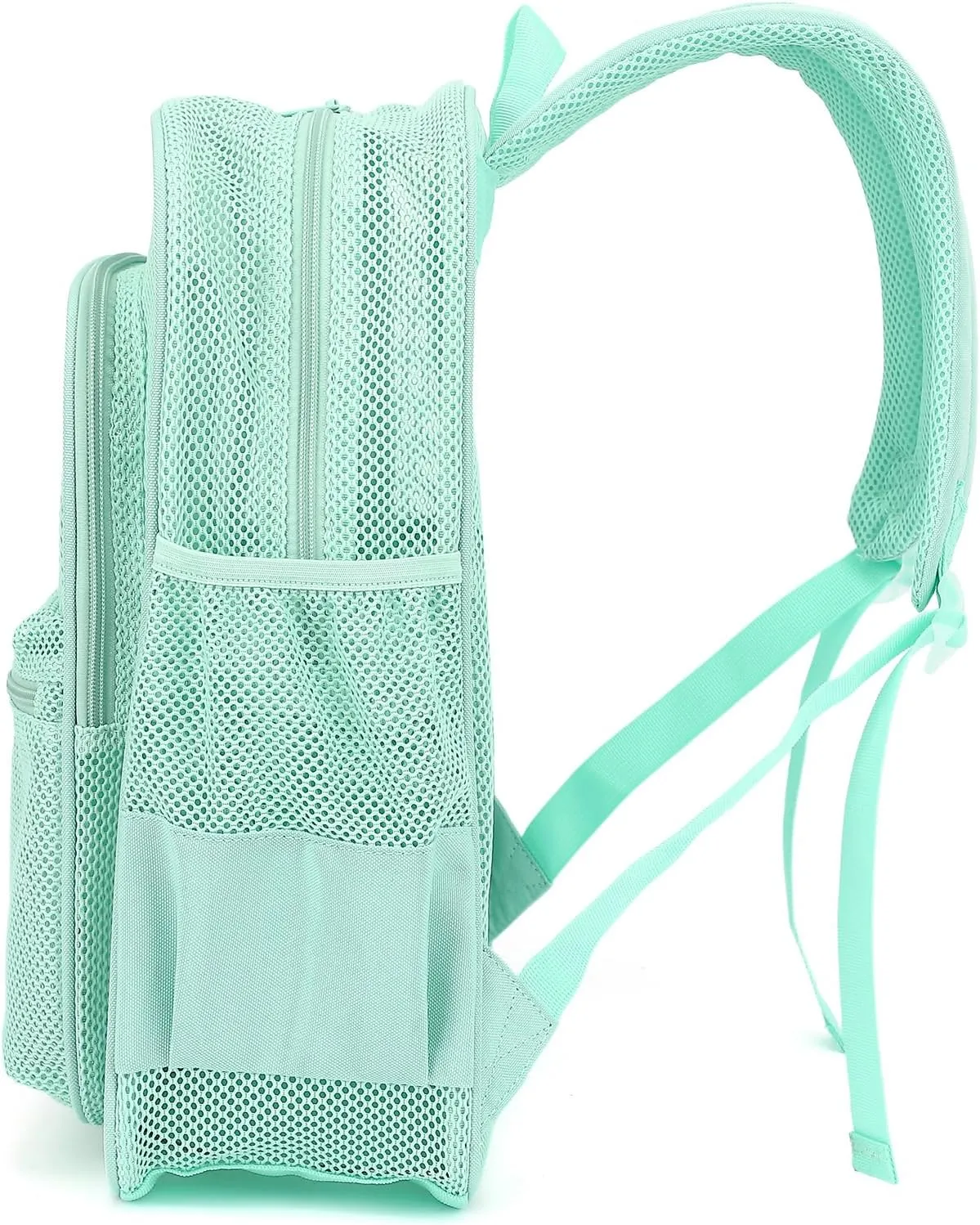 Mesh Bacpack Heavy Duty for School, Lightweight See Through College Backpack for Work Beach Sports (Green)