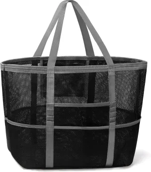 Mesh Beach Bag, Large Beach Bag Swimming Bag Foldable Mesh Tote for Your Family Beach Trip