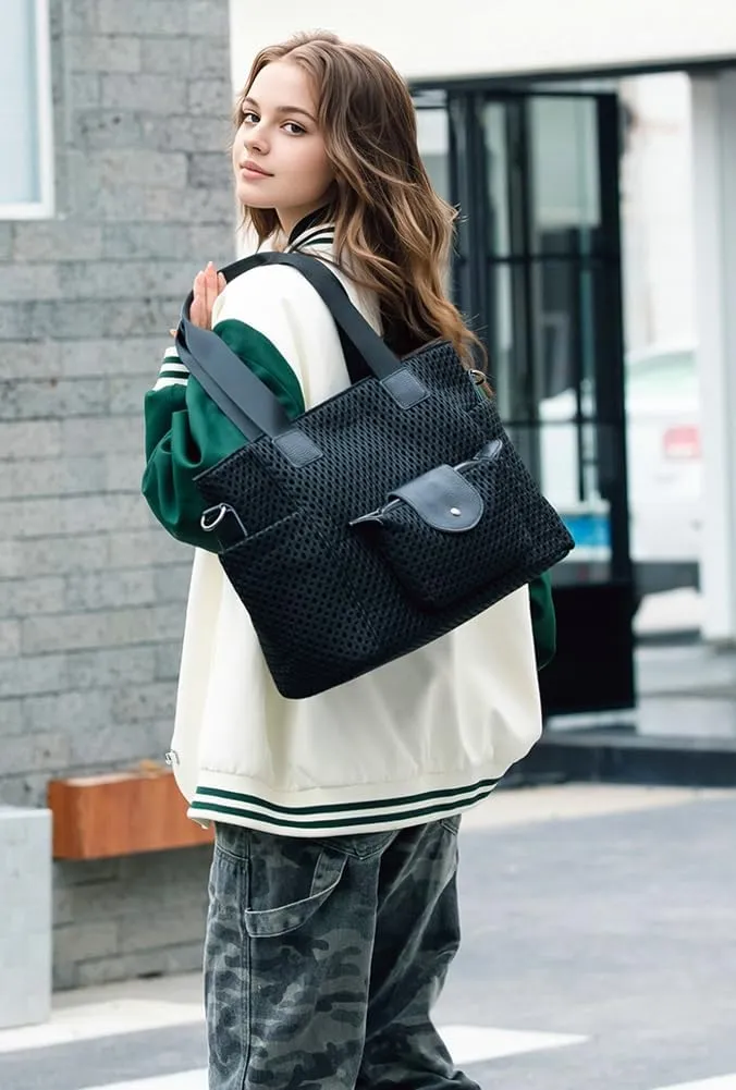 Mesh Duffle Bag for Travel Women Large Lightweight Shoulder Bags Crossbody Tote Handbags Removeable Strap 2025