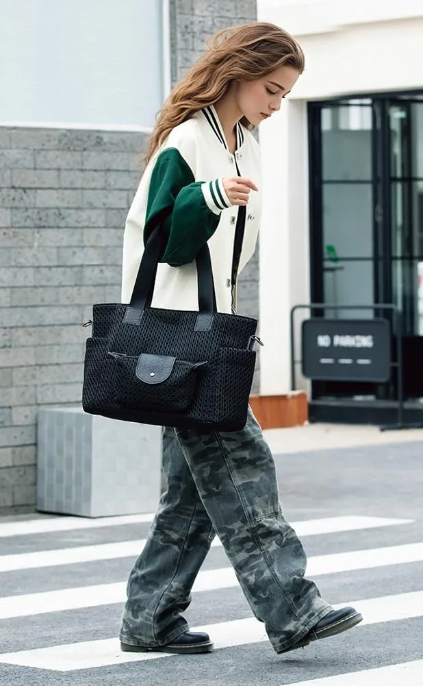 Mesh Duffle Bag for Travel Women Large Lightweight Shoulder Bags Crossbody Tote Handbags Removeable Strap 2025