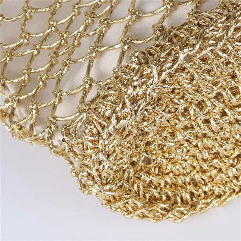 Metallic Netted Shopping Bag