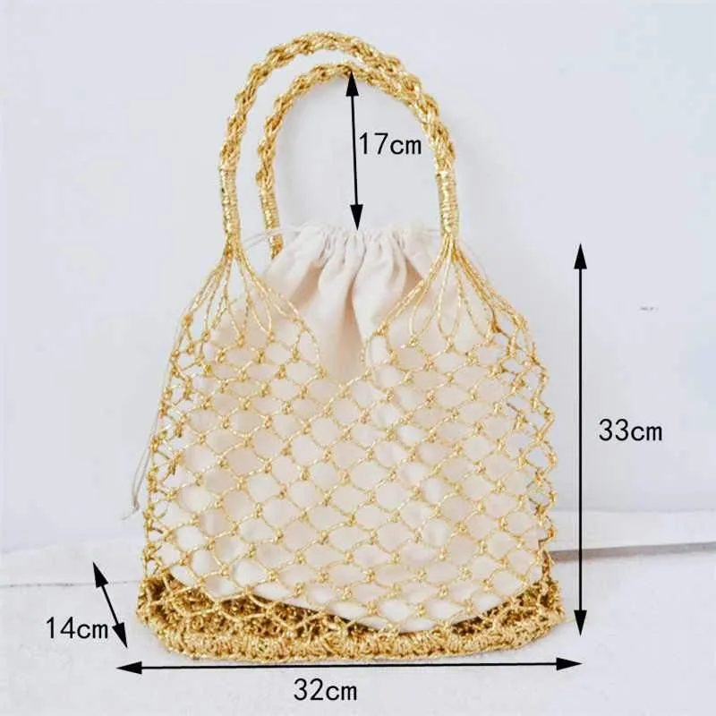 Metallic Netted Shopping Bag