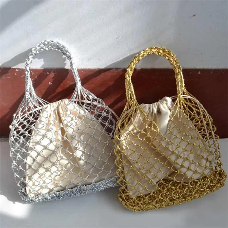 Metallic Netted Shopping Bag