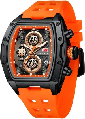 MF MINI FOCUS Men Watches Unique Casual Wrist Watches (Chronograph/Waterproof/Luminous/Calendar) Silicon Band Fashion Watches for Men