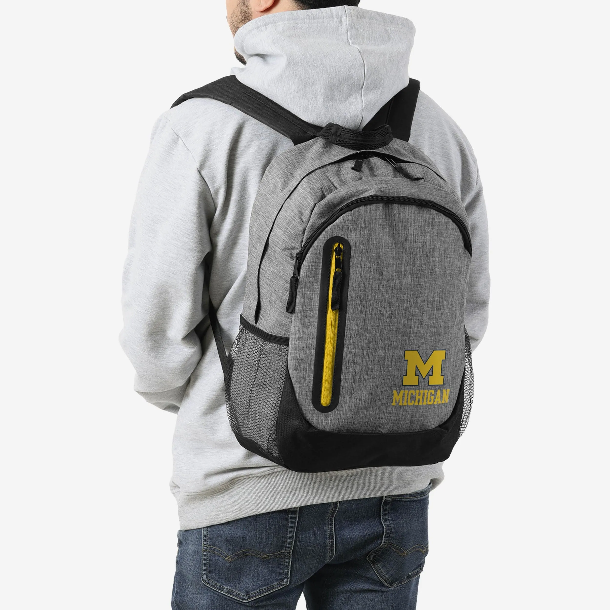 Michigan Wolverines Heather Grey Bold Color Backpack
