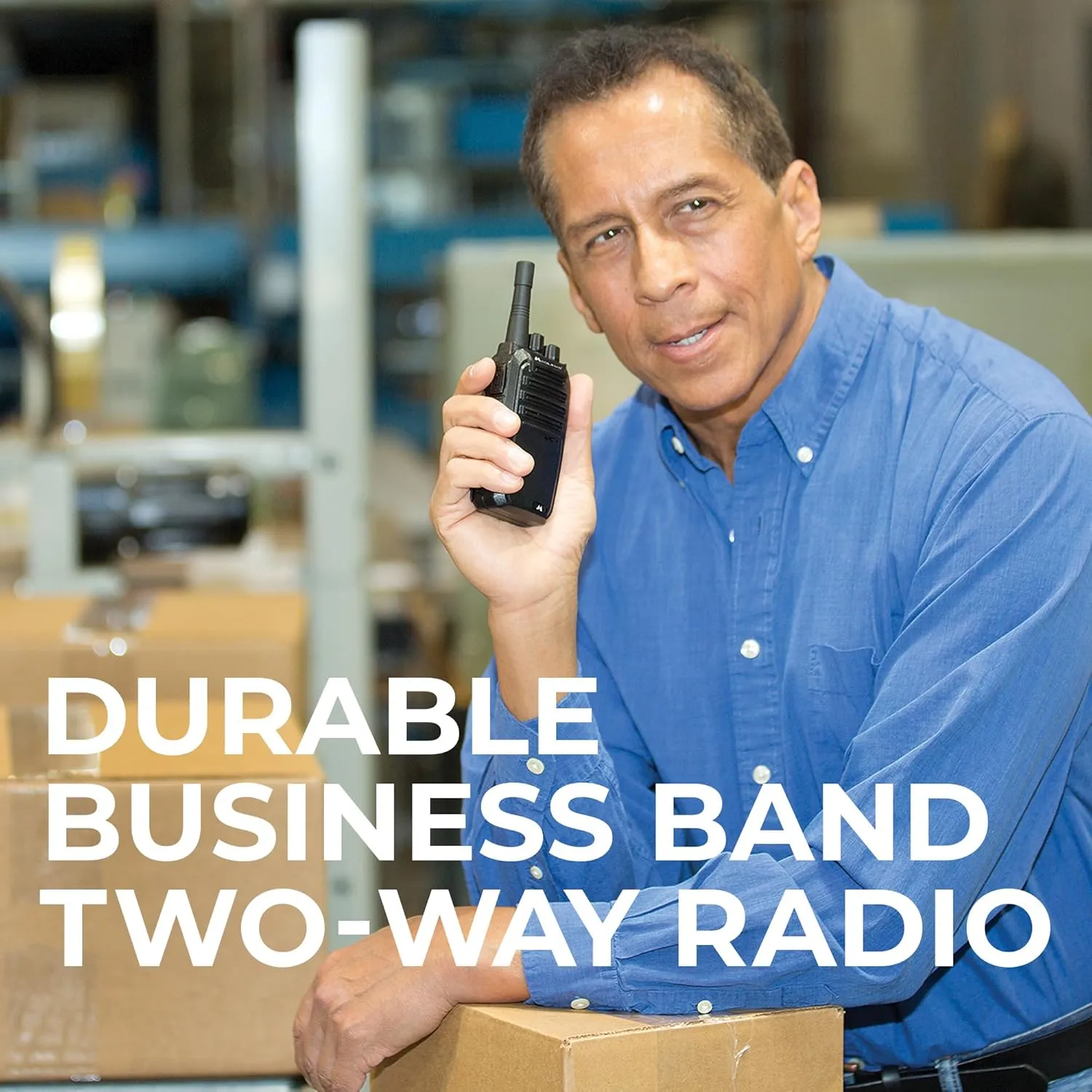 Midland® – BR200X6BGC - 2 Watts 16 Channel Business Radio Band Portable Radio – Two-Way Radio – 250,000 Sq Ft Coverage – Long Range Walkie Talkie – 142 Privacy Codes – Gang Charger Bundle