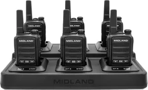 Midland® – MB400X6MC - Business Two-Way Radio - Easy to Program - 16 Channels Covers up to a 350,000 Square Foot Warehouse Construction Hospitality Event Management - Radios and Charger Bundle