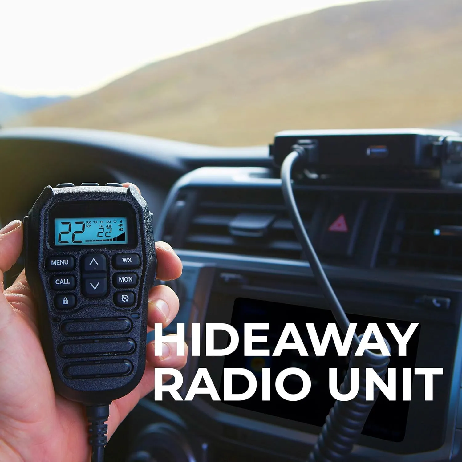 Midland - MXT275 MicroMobile GMRS Radio - 15 watts Two-Way Radio with Integrated Control Microphone - Overland Caravanning Tractors - Detachable External Magnetic Mount Antenna - 8 Repeater Channels