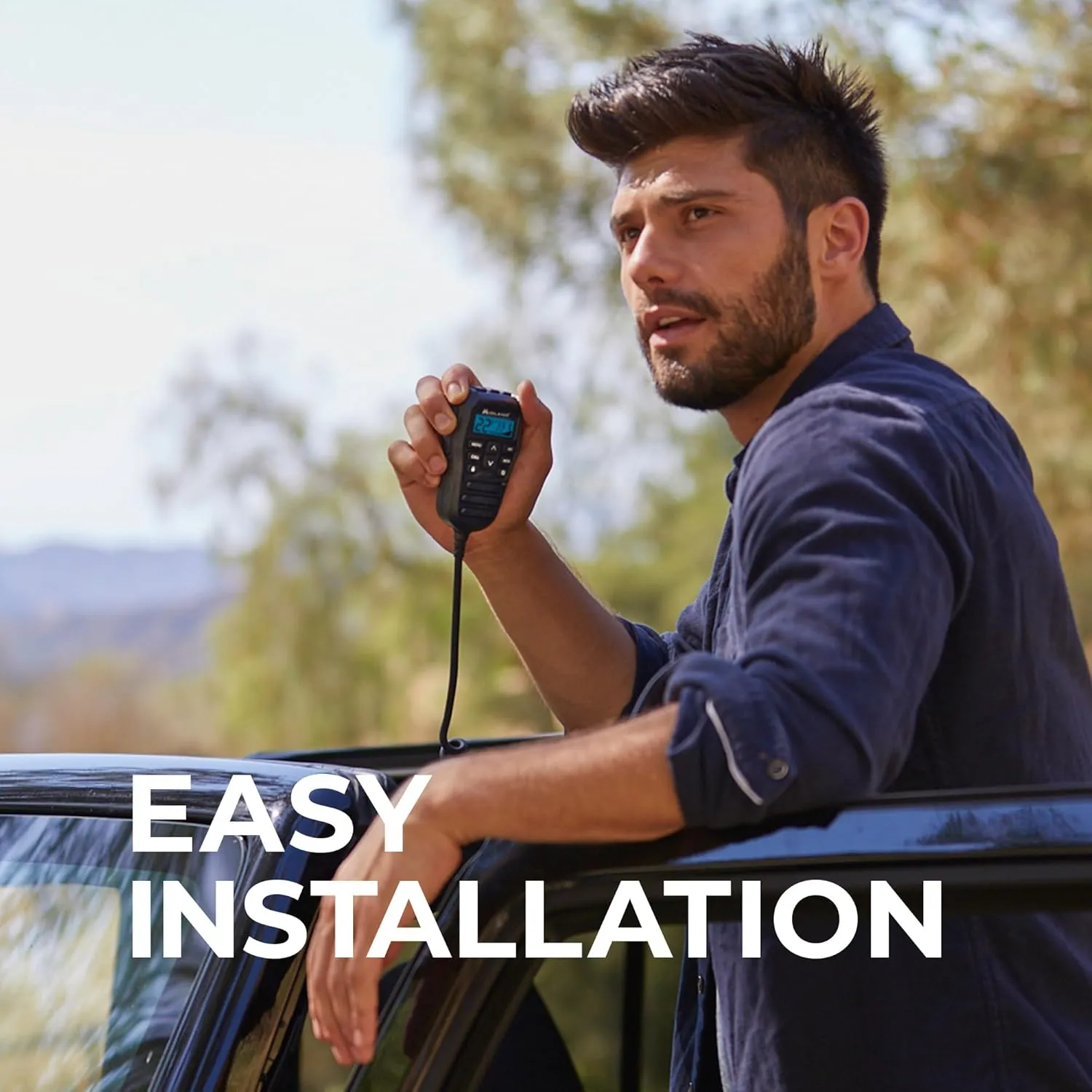 Midland - MXT275 MicroMobile GMRS Radio - 15 watts Two-Way Radio with Integrated Control Microphone - Overland Caravanning Tractors - Detachable External Magnetic Mount Antenna - 8 Repeater Channels