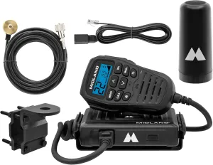 Midland - MXT275VP4-15 Watt GMRS MicroMobile Two-Way Radio - ATVs UTVs and Other Off-Road Vehicles - Overlanding Gear - Extended 3dB gain Roll Bar Mount Antenna Microphone Extension Cable