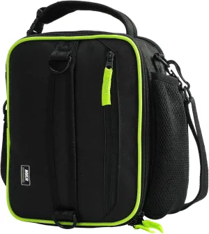 MIER Expandable Lunch Bag Insulated Lunch Box for Men to Work Travel Portable Lunchbox Bags with Shoulder Strap and Water Bottle Holder(Black/Green