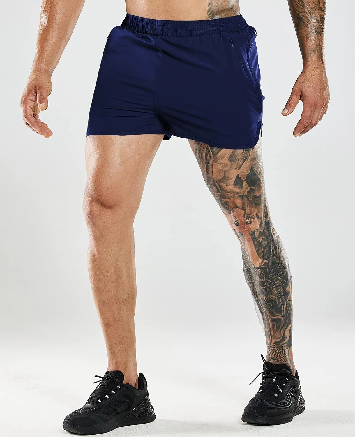 MIER Men's 3 Inches Quick Dry Running Shorts Liner Lightweight Water Resistant Athletic Workout Lined Shorts