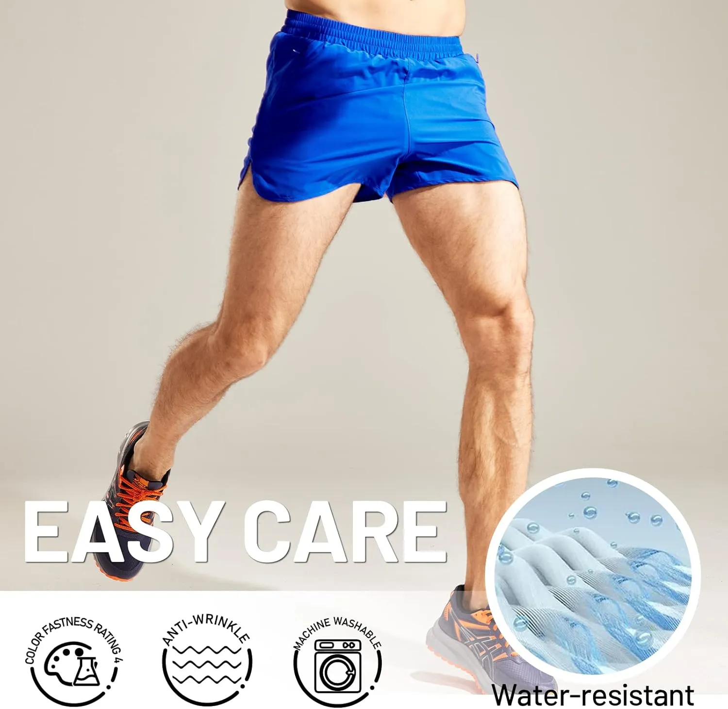MIER Men's 3 Inches Quick Dry Running Shorts Liner Lightweight Water Resistant Athletic Workout Lined Shorts