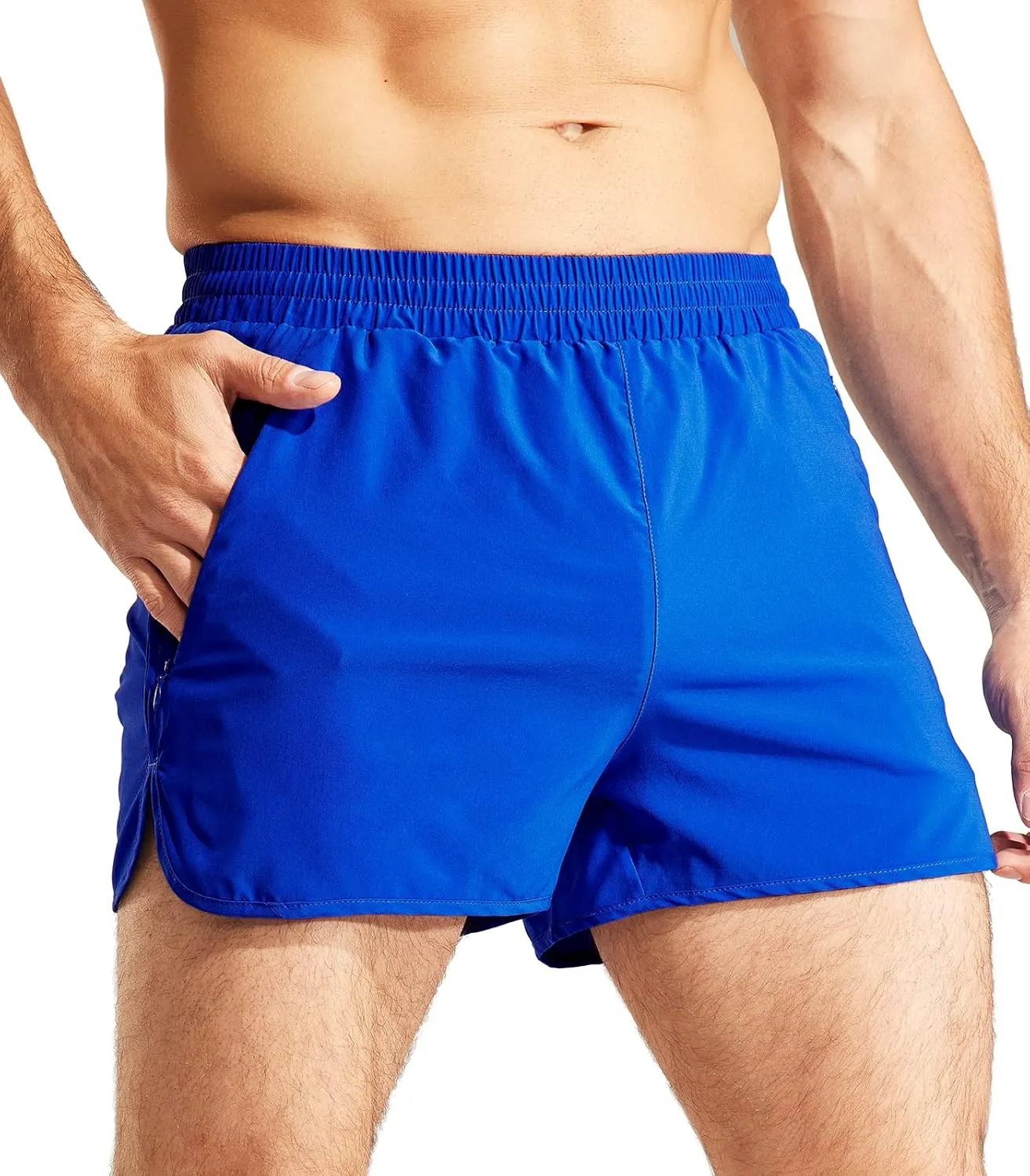 MIER Men's 3 Inches Quick Dry Running Shorts Liner Lightweight Water Resistant Athletic Workout Lined Shorts