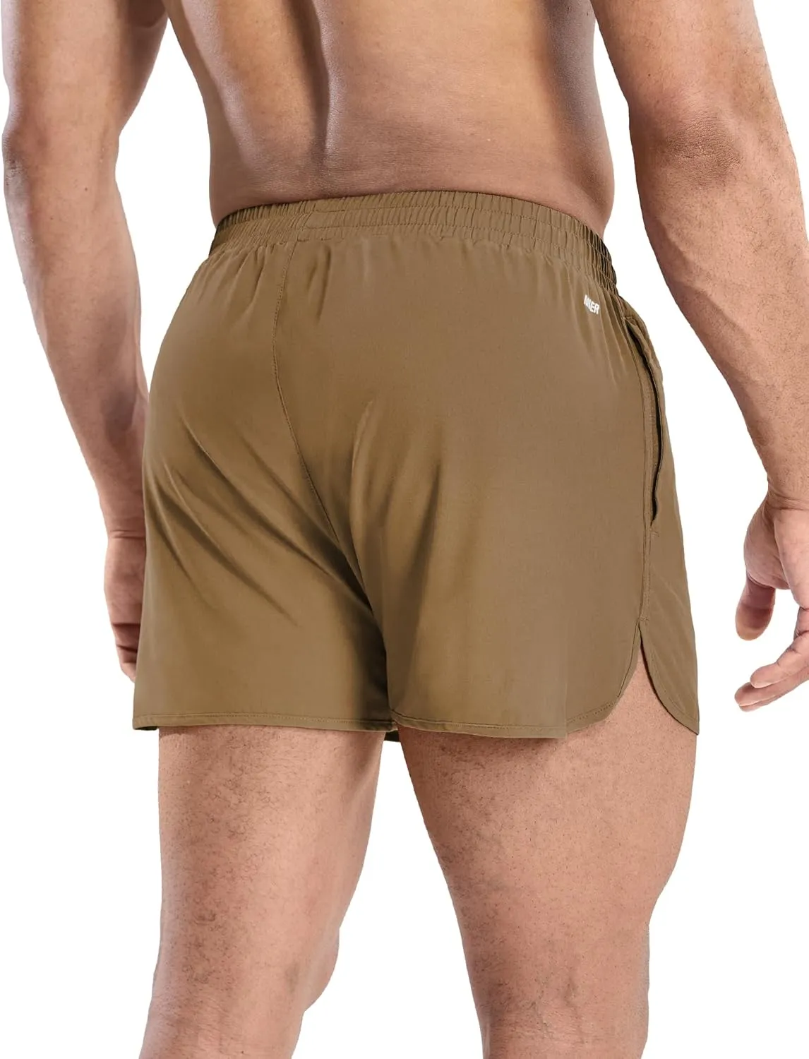MIER Men’s Athletic Running Shorts with Brief Liner 3 Inch Quick Dry Lined Shorts with Zipper Pockets for Gym Workout