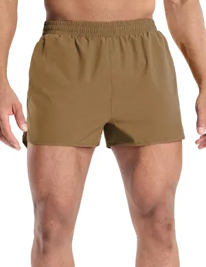 MIER Men’s Athletic Running Shorts with Brief Liner 3 Inch Quick Dry Lined Shorts with Zipper Pockets for Gym Workout