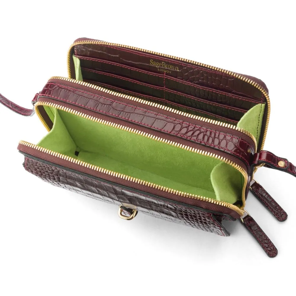 Miranda Bag - Burgundy Croc-Effect