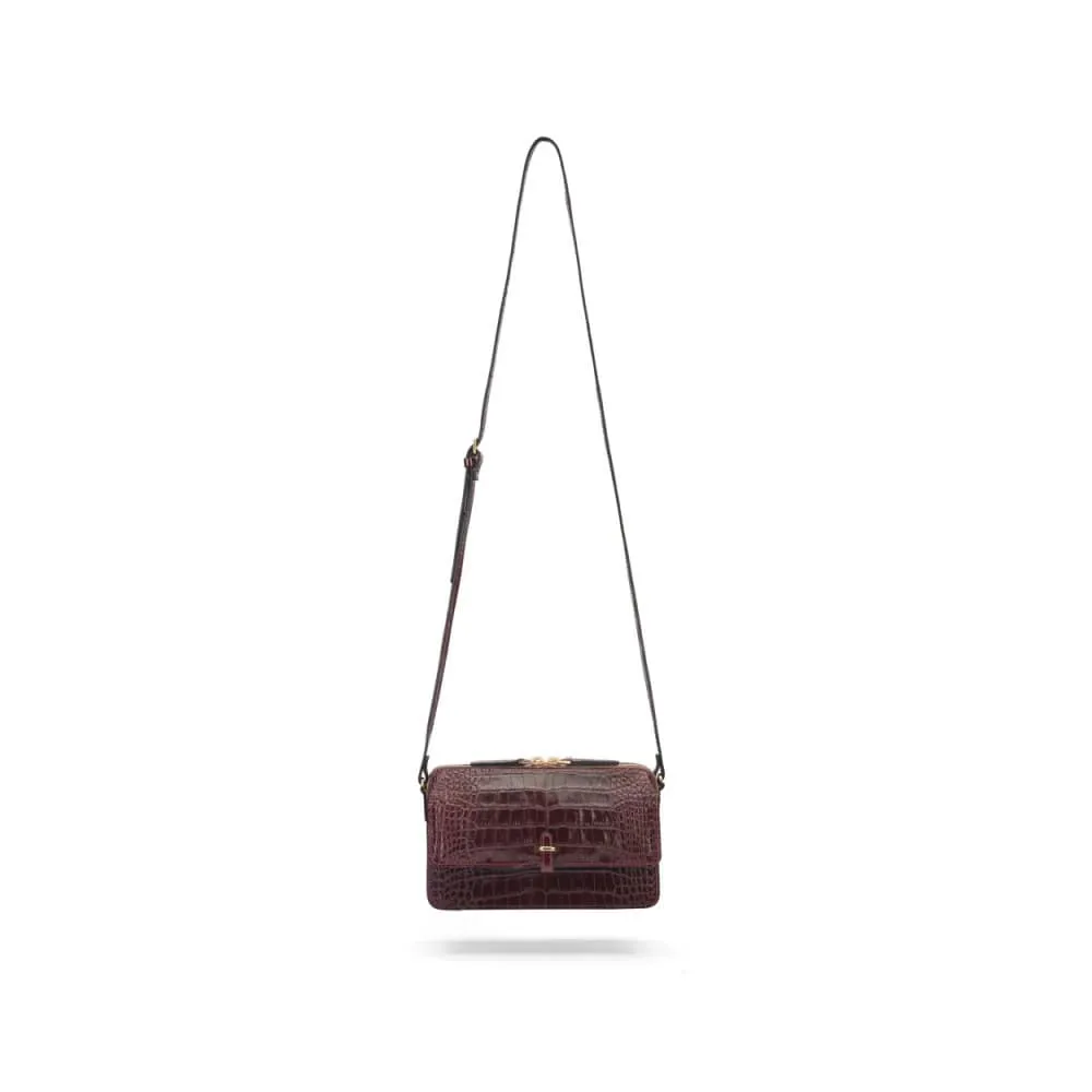 Miranda Bag - Burgundy Croc-Effect
