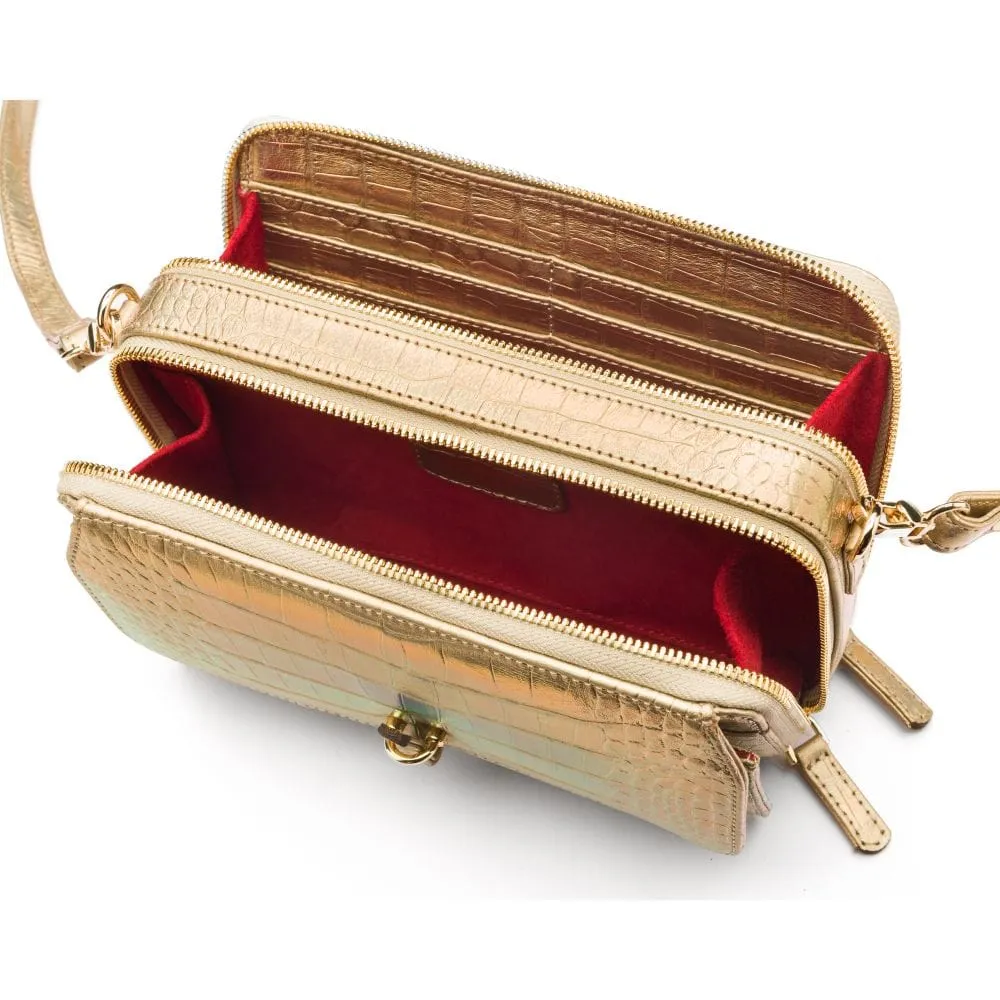 Miranda Bag - Gold Croc-Effect