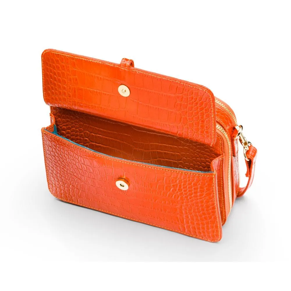 Miranda Bag - Orange Croc-Effect