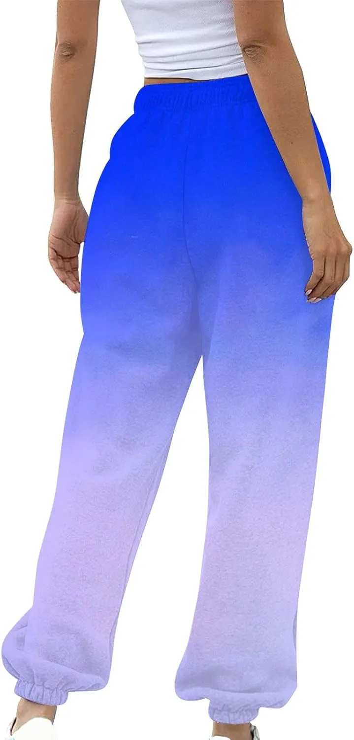 Miyaomn 2024 Fall Sweatpants for Women Baggy Cinch Bottom Joggers High Waisted Drawstring Workout Lounge Trousers with Pocket