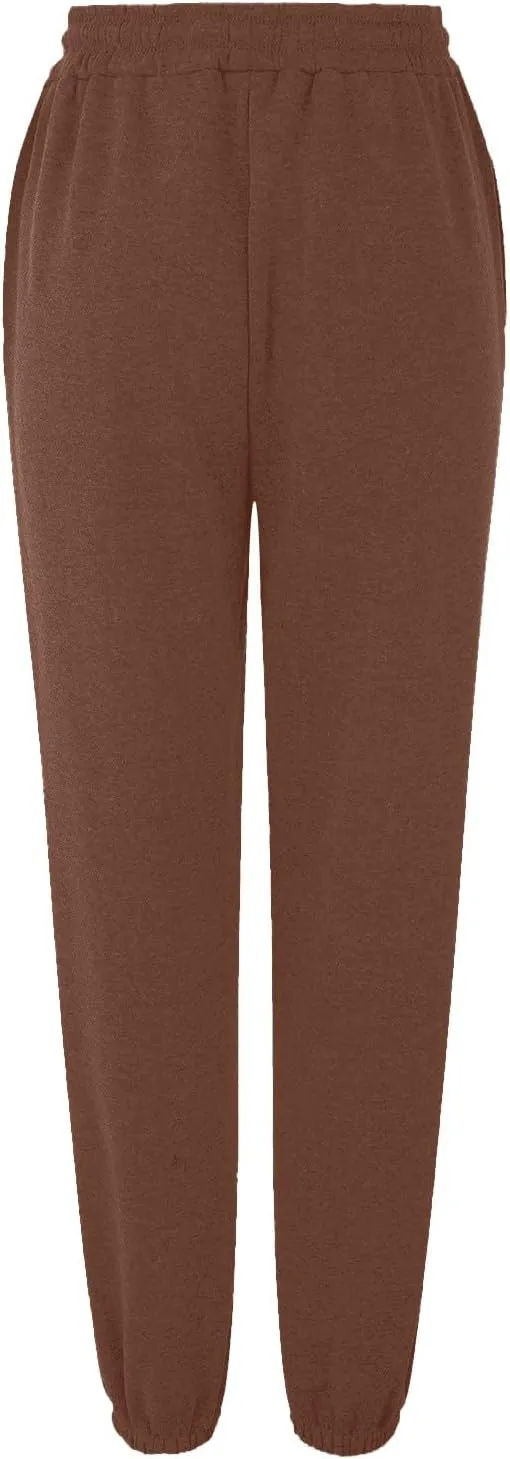 Miyaomn Women's Casual Baggy Sweatpants Elastic High Waisted Drawstring Workout Athletic Joggers Pants 2024 Fall with Pockets